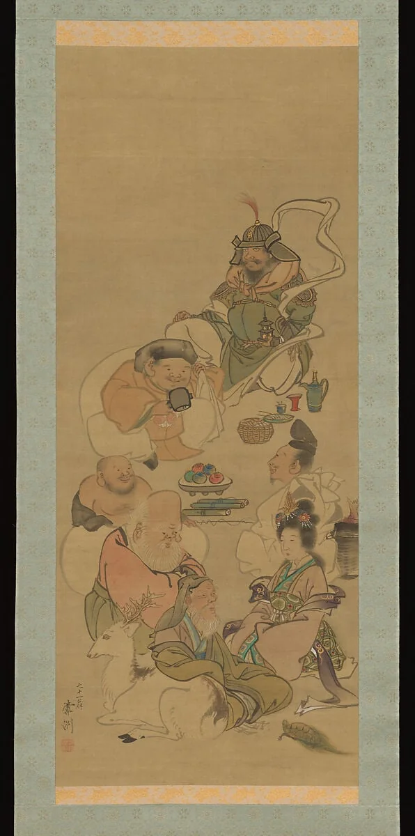 長澤蘆洲筆 七福神図|Seven Gods of Good Fortune, detail