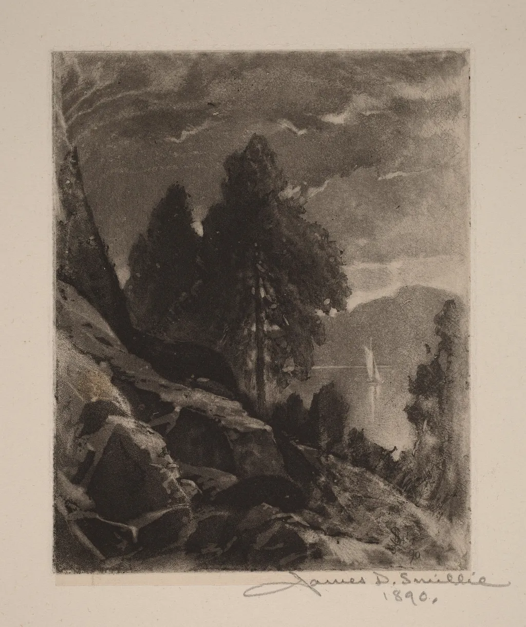 Untitled (Experiment—Wet Aquatint), by James David Smillie, ink, 1890