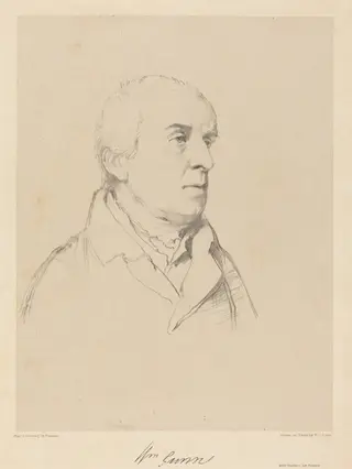 William Gunn, by Richard James Lane, ink, 1836