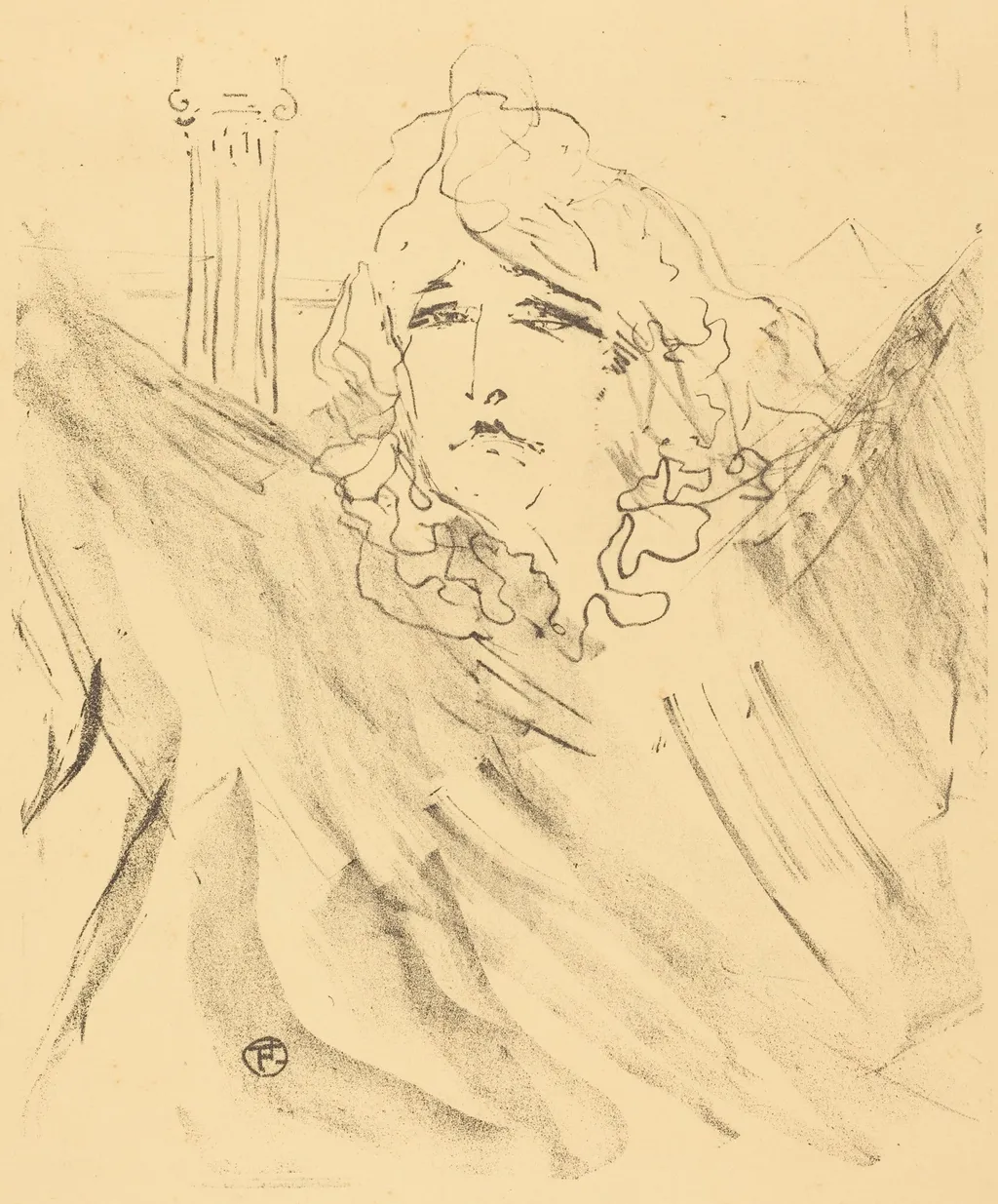 Sarah Bernhardt in "Cleopatra" (Sarah Bernhardt dans "Cléopatre"), by Henri de Toulouse-Lautrec, ink, 1896