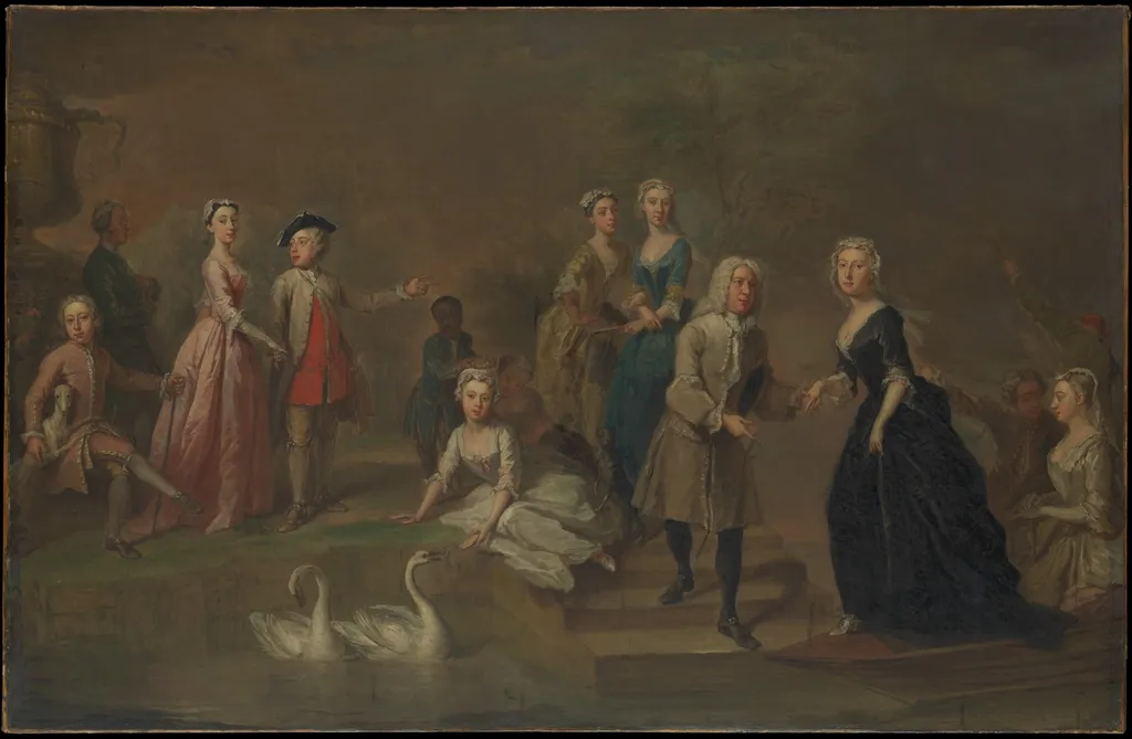 Uvedale Tomkyns Price (1685–1764) and Members of His Family, by Bartholomew Dandridge, oil, 1731
