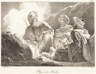 Repos des Arabes (Arabs Resting), by Alexandre-Evariste Fragonard, ink, 1820