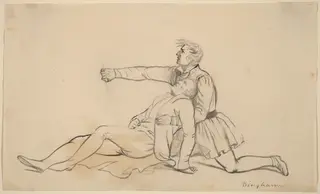 The Death of General Warren, by George Caleb Bingham, graphite, 1845
