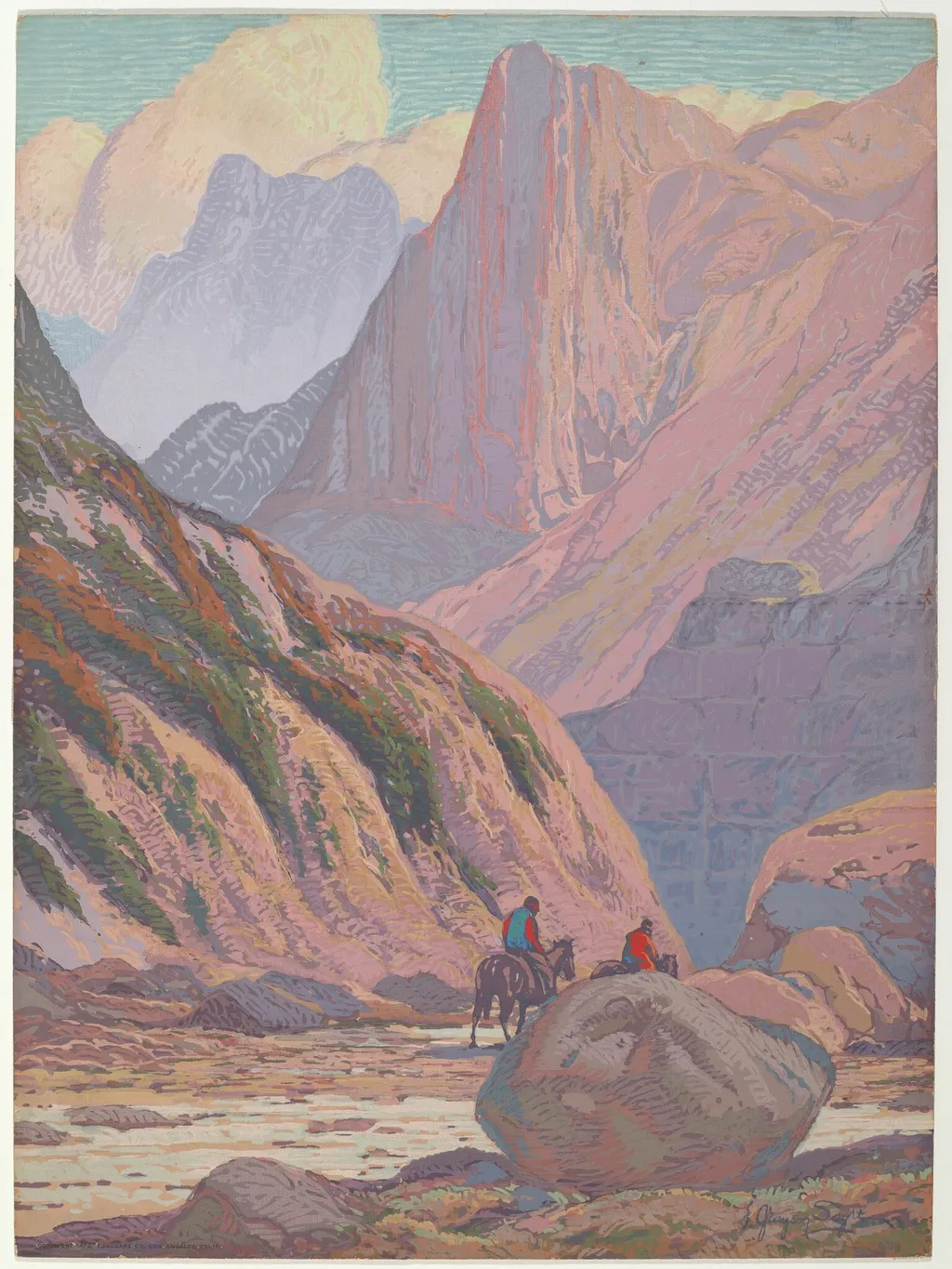 The Canyon Gateway, Arizona, by Fred Grayson Sayre, ink, 1923