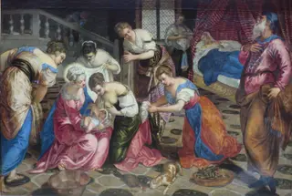 The Birth of John the Baptist, by Jacopo Tintoretto, oil, 1550