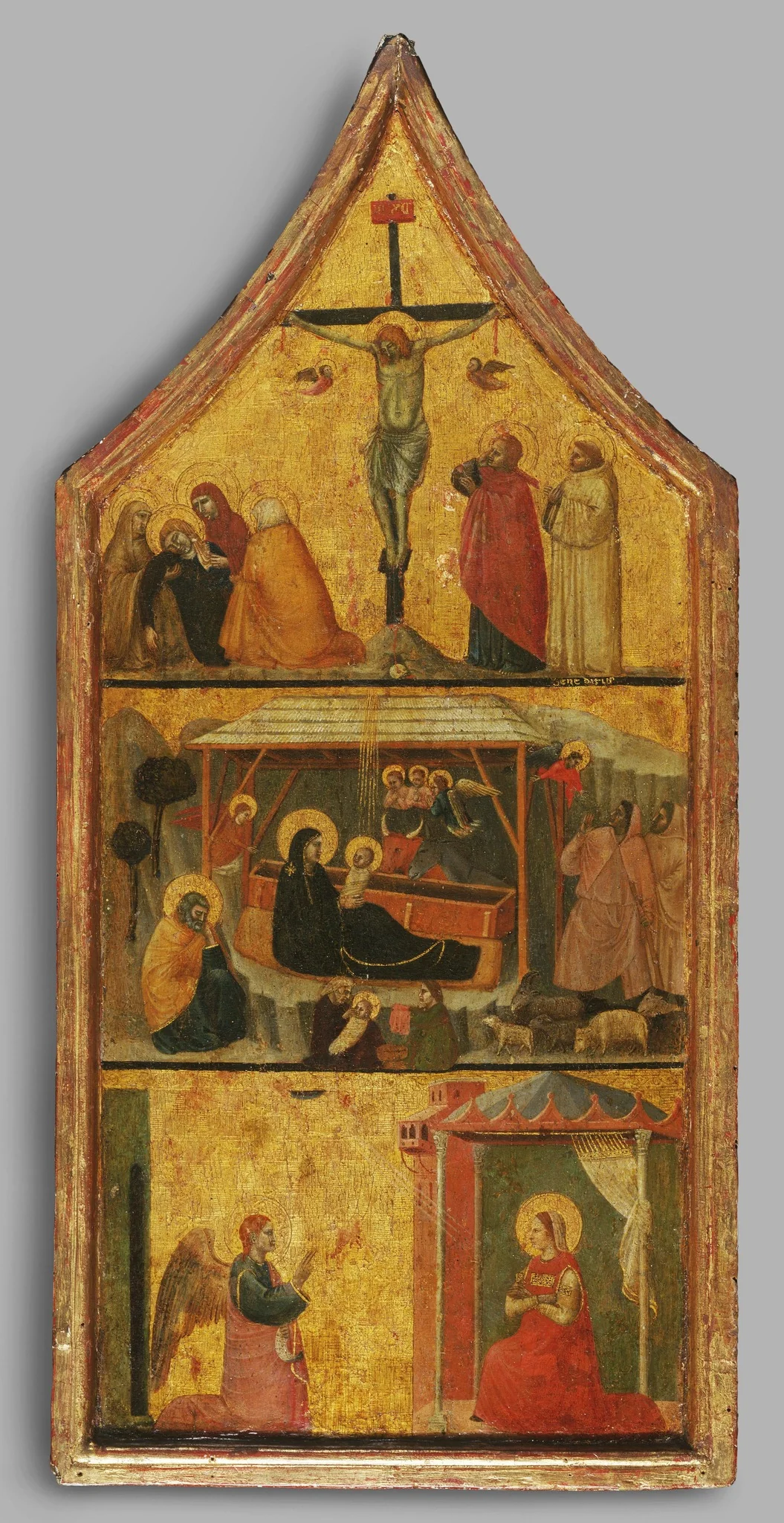 Crucifixion, Nativity, and Annunciation, detail