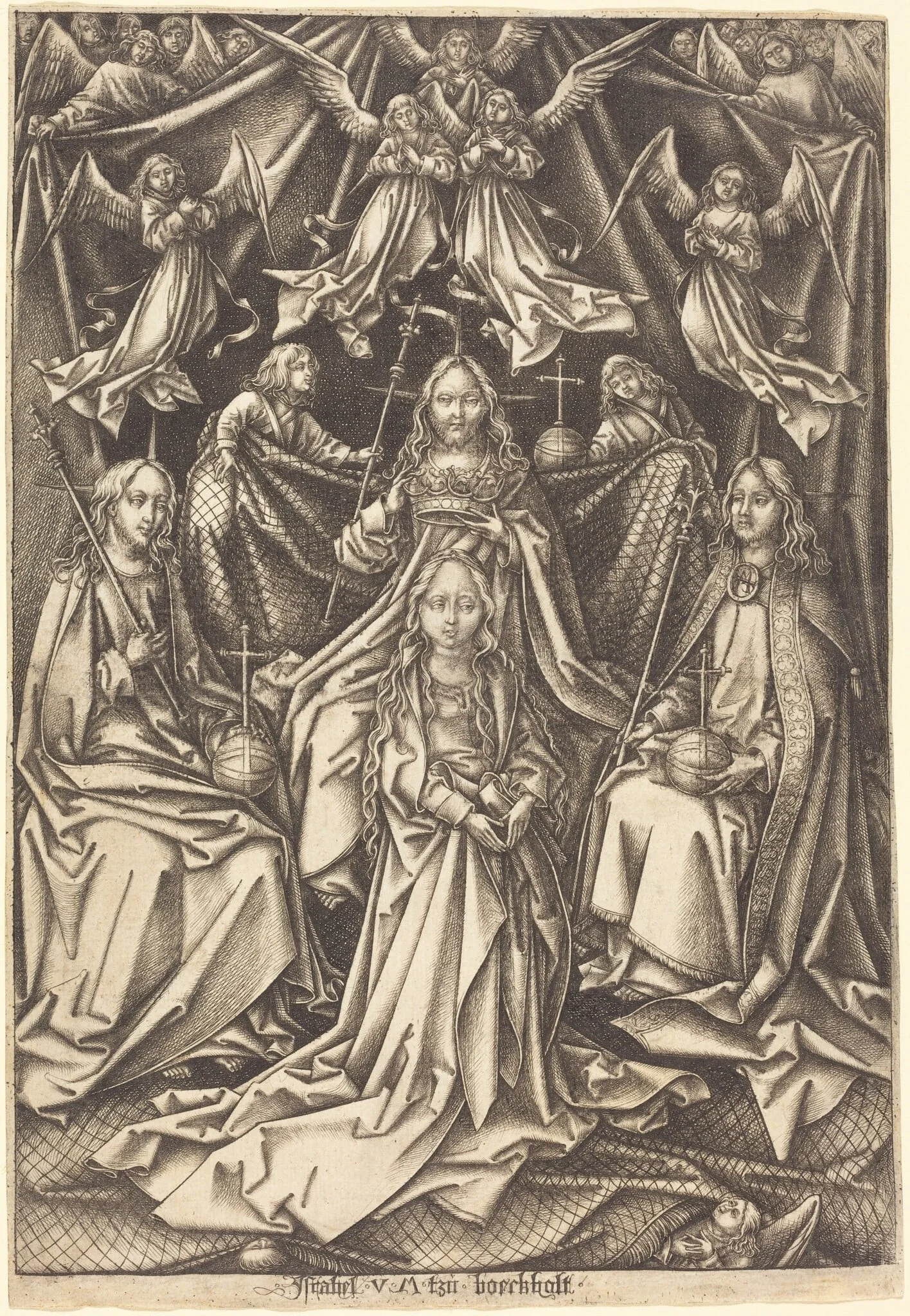 The Coronation of the Virgin, detail