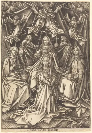 The Coronation of the Virgin, by Israhel van Meckenem, ink, 1495