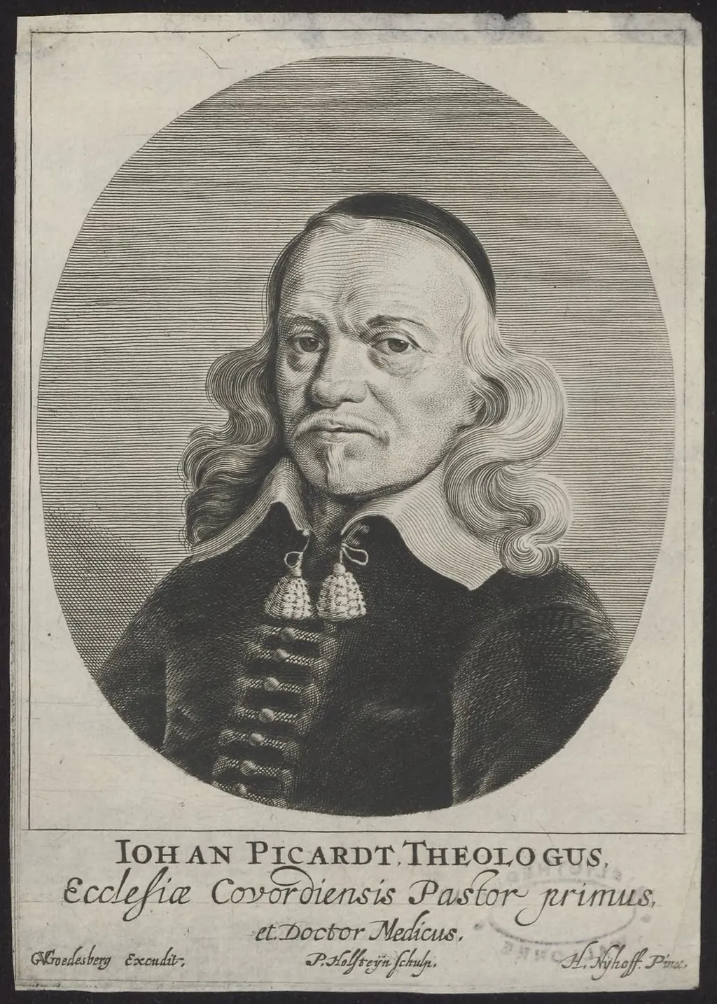 Portrait of Johan Picardt, Theologian, by Holsteyn Pieter (II), unspecified, 1650