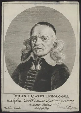 Portrait of Johan Picardt, Theologian, by Holsteyn Pieter (II), unspecified, 1650