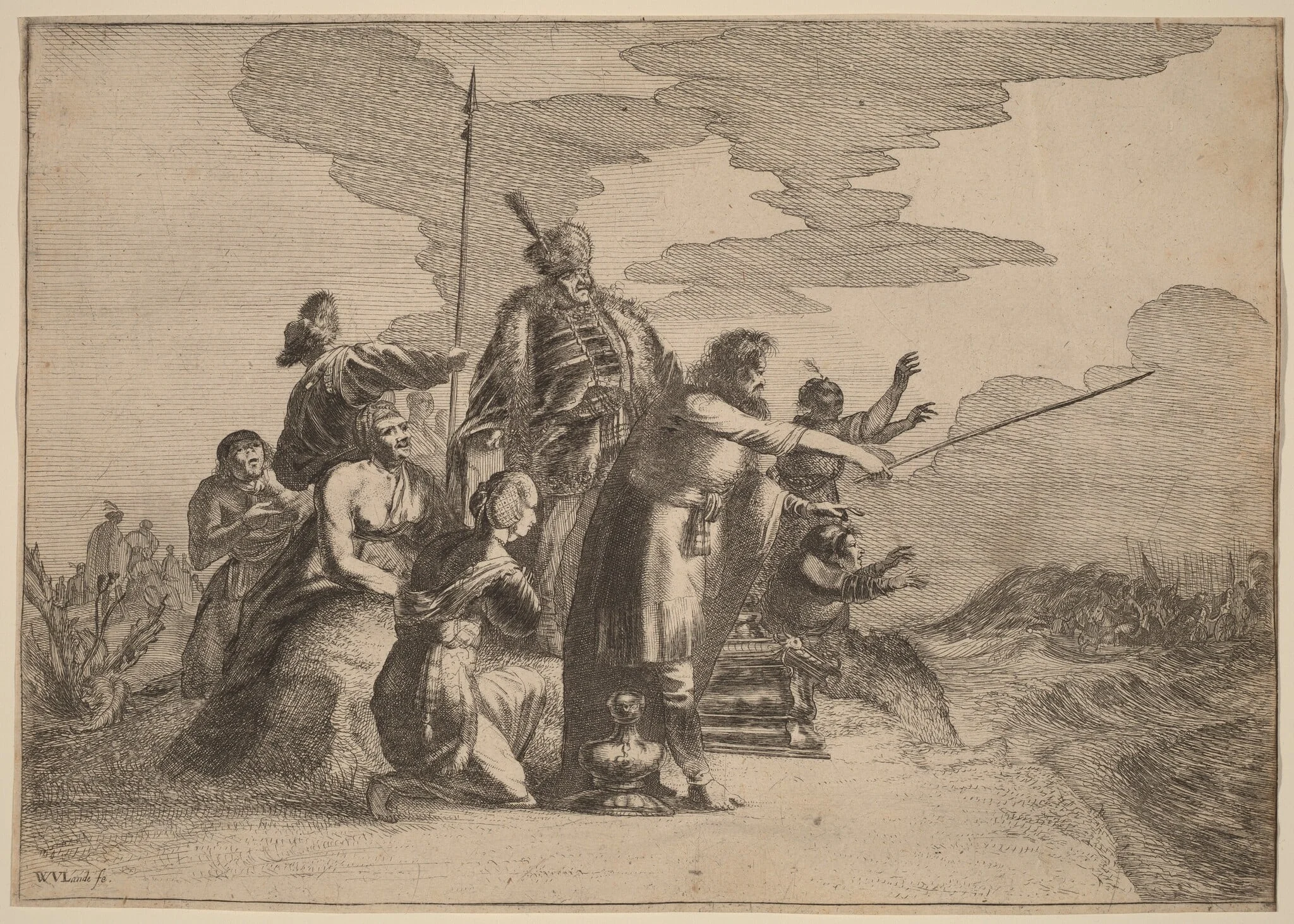 Pharoah Perishing in the Red Sea, detail