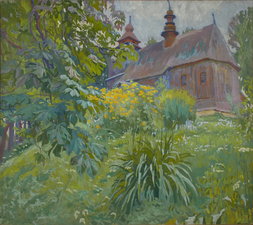Church Silence, by Stanisław Kamocki, oil, 1908