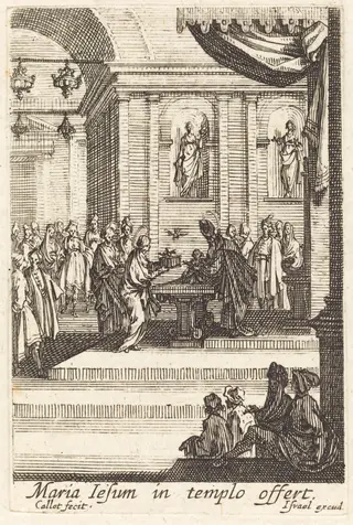 The Virgin Presents Jesus at the Temple, by Jacques Callot, ink, 1634