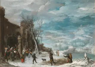 Winter Landscape with the Adoration of the Shepherds, by Francisco Collantes, oil, 1630