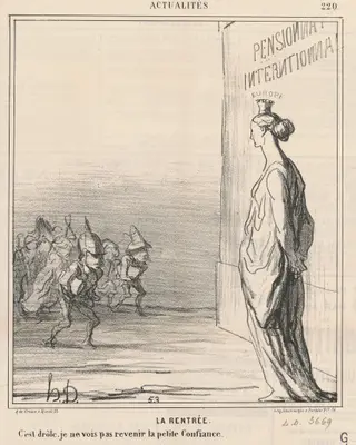 La rentrée, by Honoré Daumier, ink, 1868