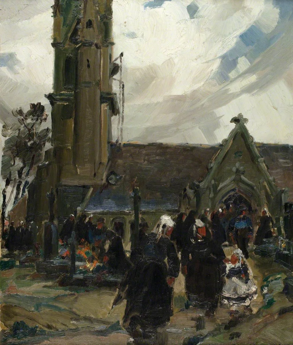 L'église de confort en jour de Toussaint, detail