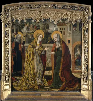 The Visitation, by Maestro de Perea, oil, 1500