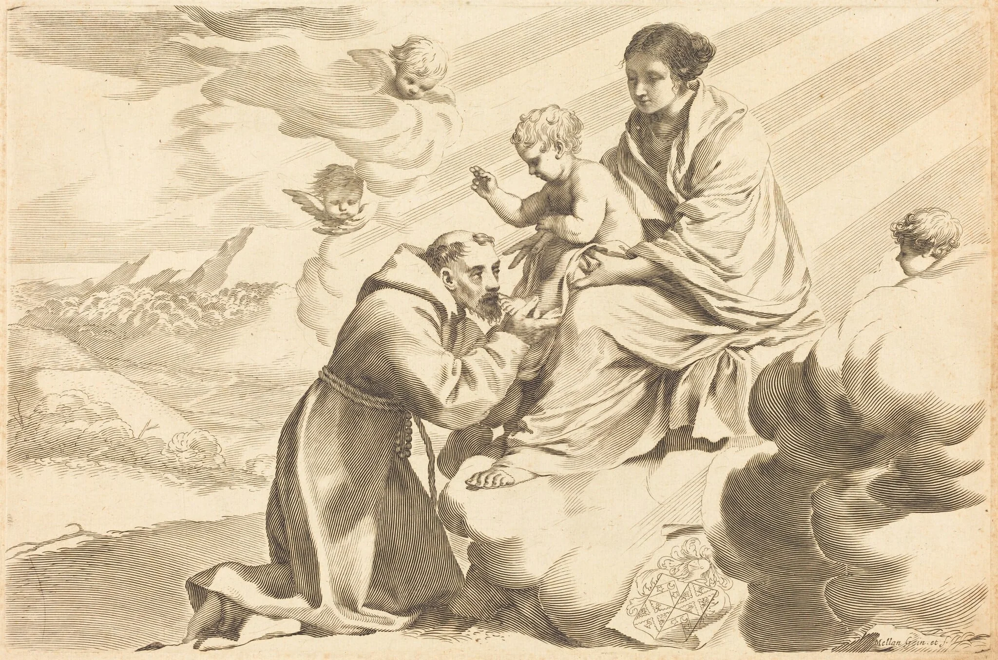 Saint Francis Adoring the Christ Child, detail