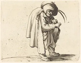 The Hurdy-Gurdy Player, by Jacques Callot, ink, 1622
