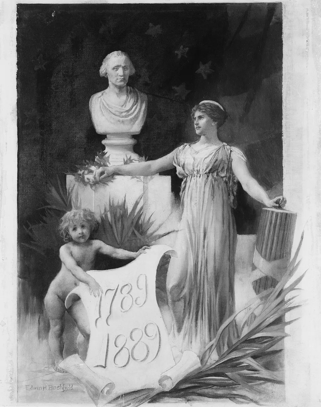 Design for the Washington Centennial Celebration, Souvenir, by Edwin Blashfield, oil, 1895