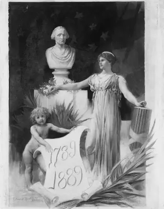 Design for the Washington Centennial Celebration, Souvenir, by Edwin Blashfield, oil, 1895