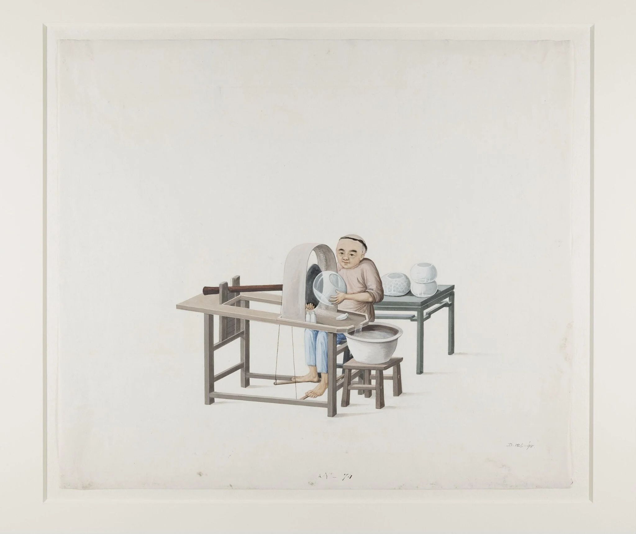 A Glass Grinder, detail