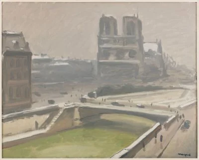 Notre-Dame de Paris sous la neige, detail