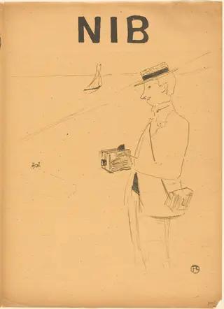Nib or the Amateur Photographer (Nib ou le photographe-amateur) [right recto], by Henri de Toulouse-Lautrec, ink, 1895