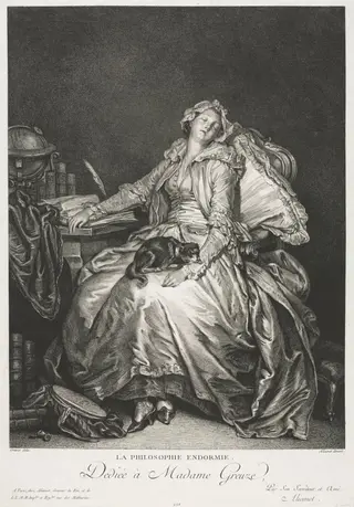 Madame Greuze Asleep, by Jean-Michel the Younger Moreau, 1776