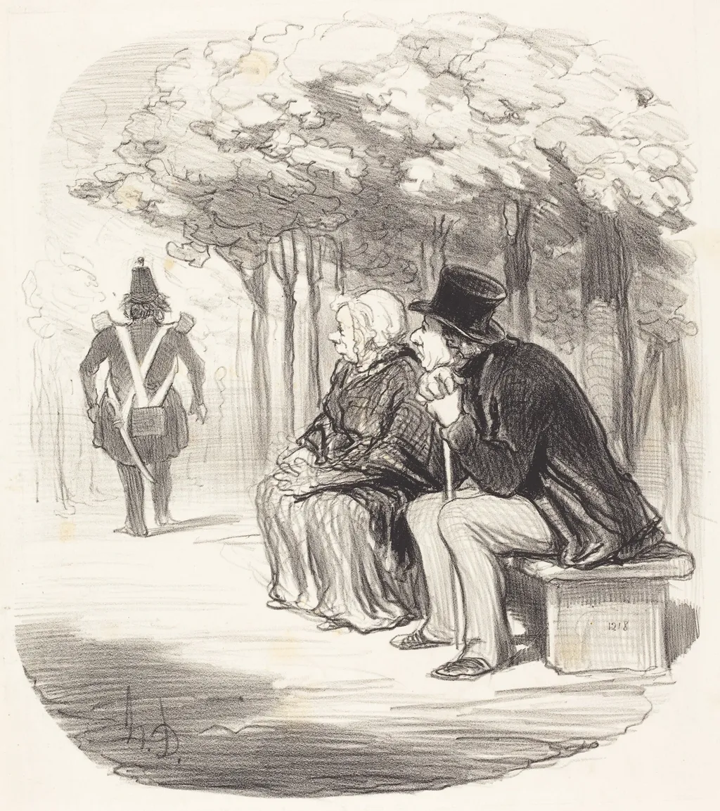Je n'métonne pas si les femmes ont... du goût..., by Honoré Daumier, ink, 1848