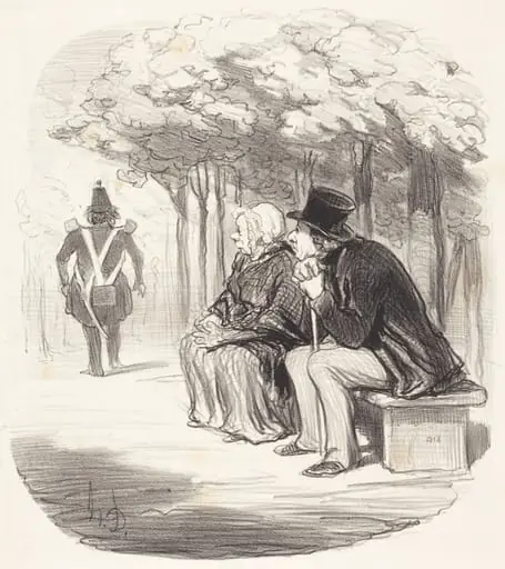 Je n'métonne pas si les femmes ont... du goût..., by Honoré Daumier, ink, 1848