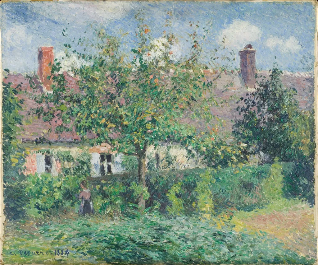 Peasant House at Éragny, by Camille Pissarro, oil, 1892