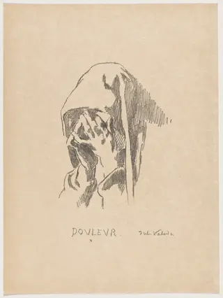 Douleur (Sorrow), by Jules Emmanuel Valadon, ink, 1895