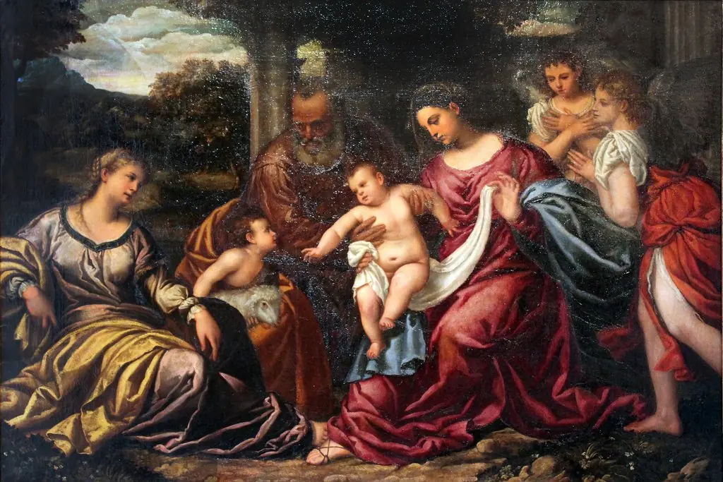 The Holy Family, by Polidoro da Lanciano, paint, 1555