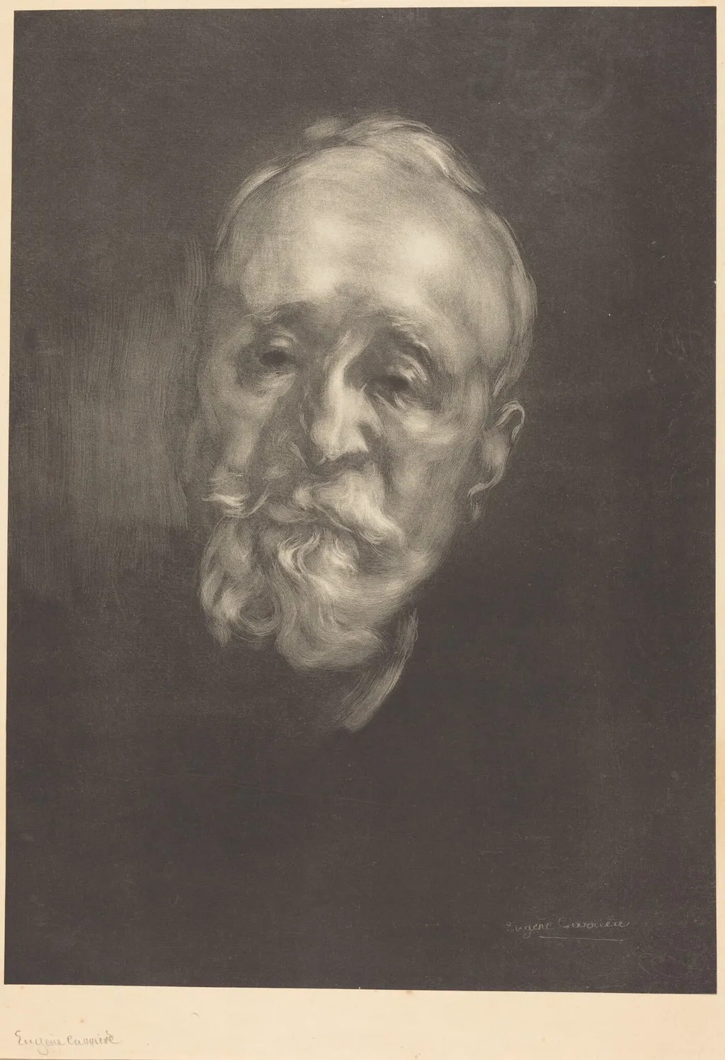 Pierre Puvis de Chavannes, by Eugène Carrière, ink, 1897