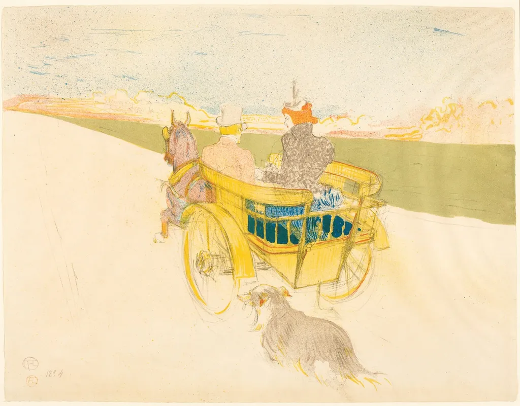 Country Outing (Partie de campagne), by Henri de Toulouse-Lautrec, ink, 1897