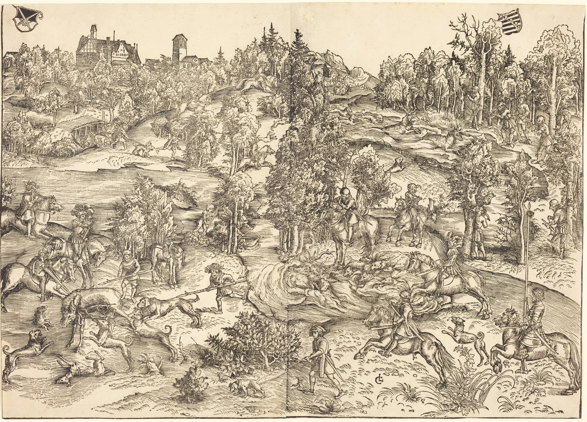 The Stag Hunt, detail