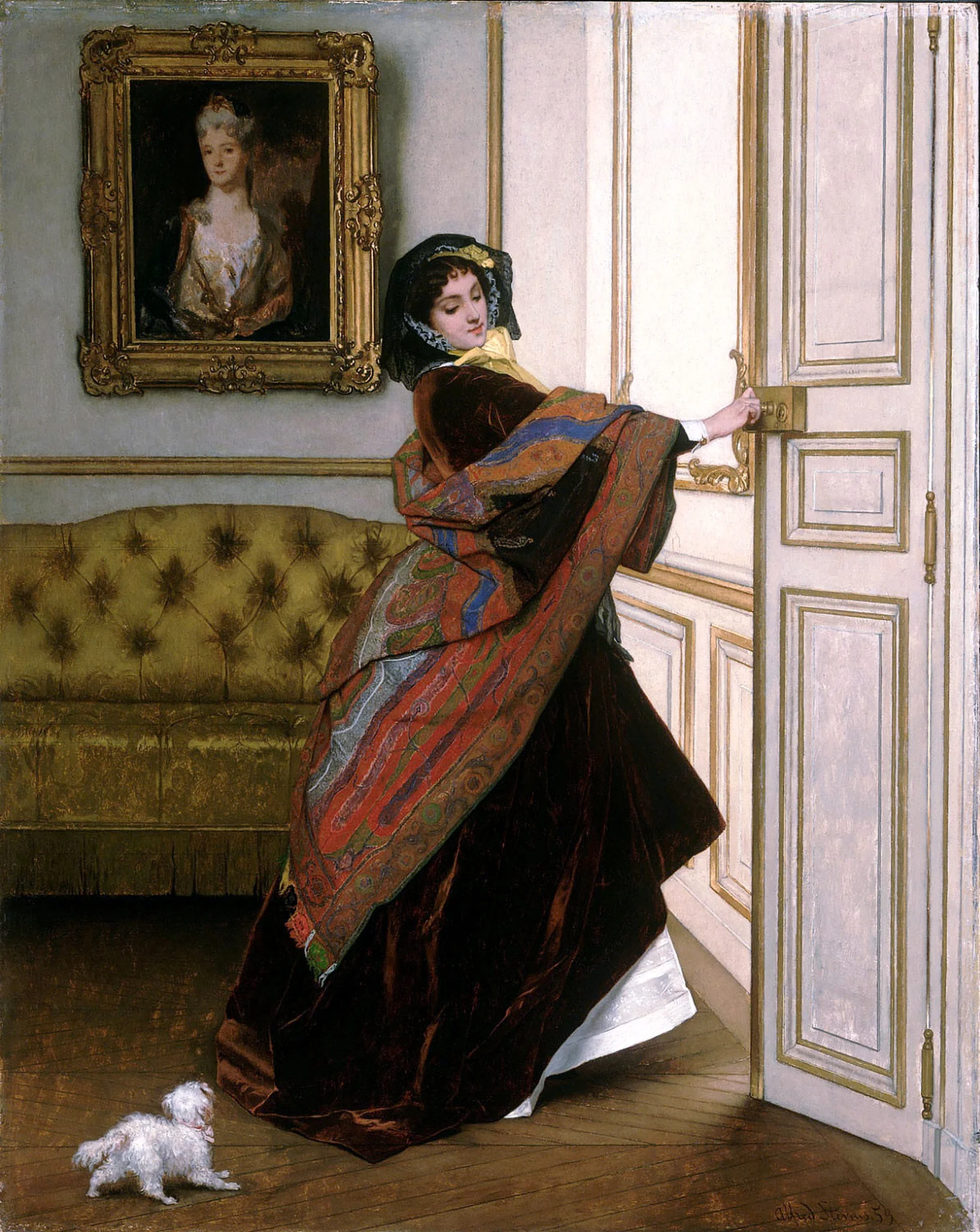 Departing for the Promenade (Will You Go Out with Me, Fido?), detail