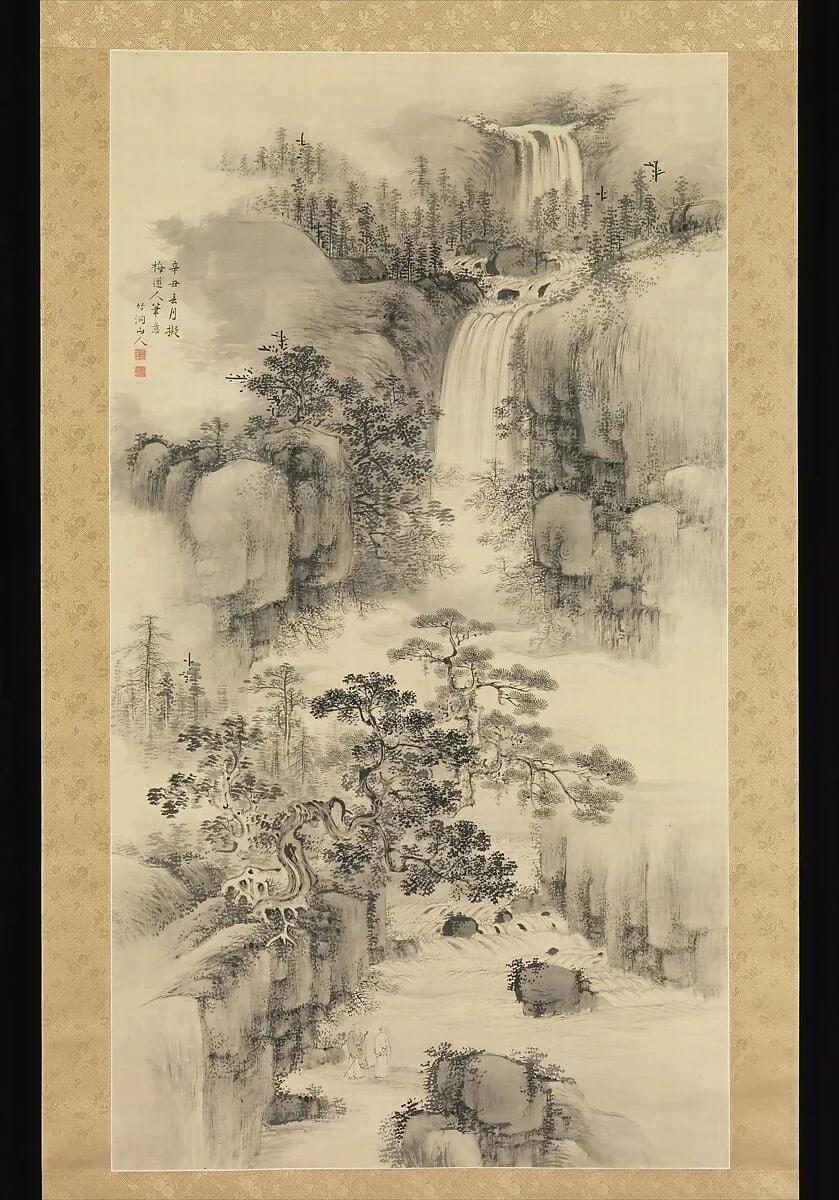 観瀑山水図|Landscape with Waterfall, detail