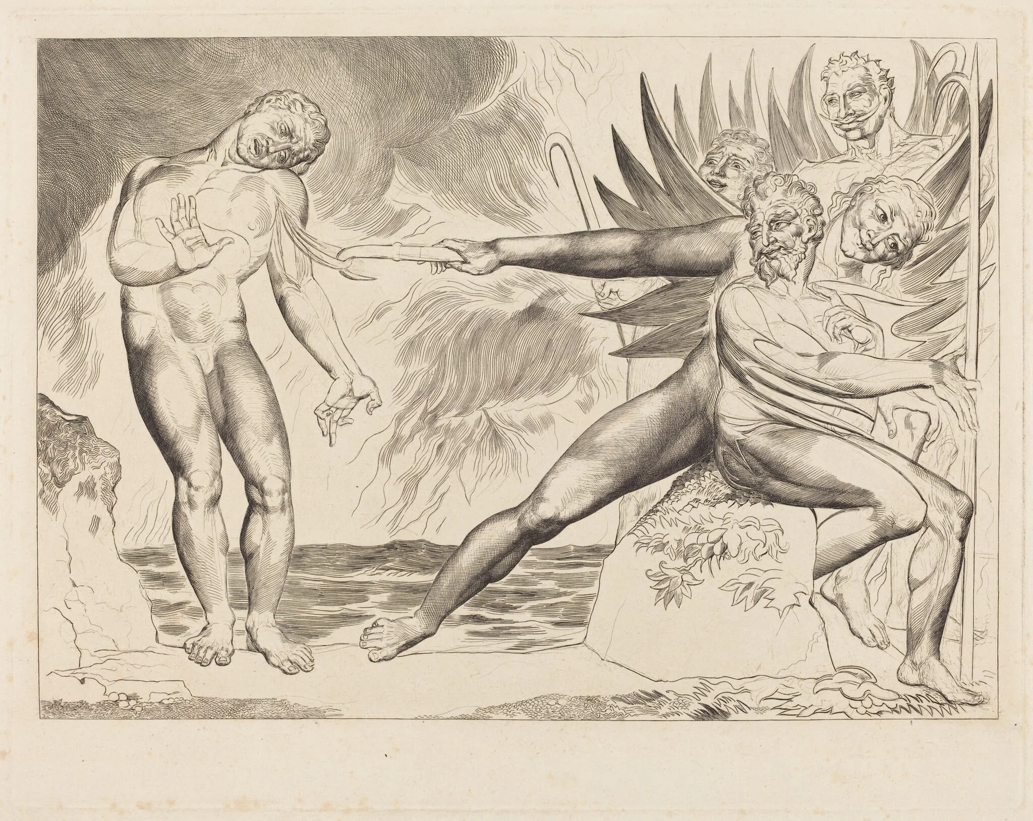 The Circle of the Corrupt Officials; the Devils Tormenting Ciampolo, detail