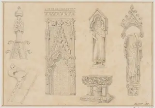 Topographical drawing, by A.W.N. Pugin, 1819