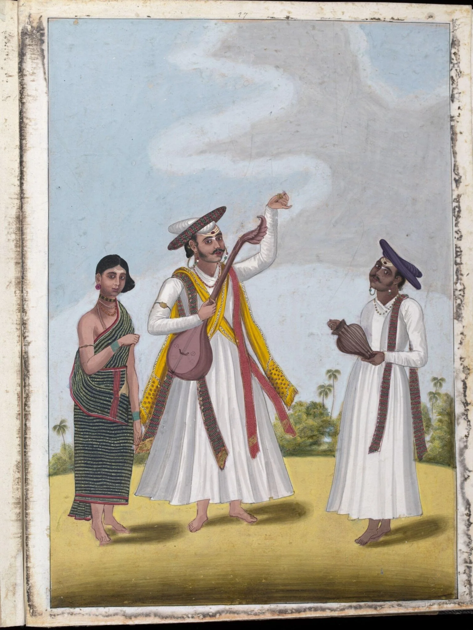 Two male entertainers, detail