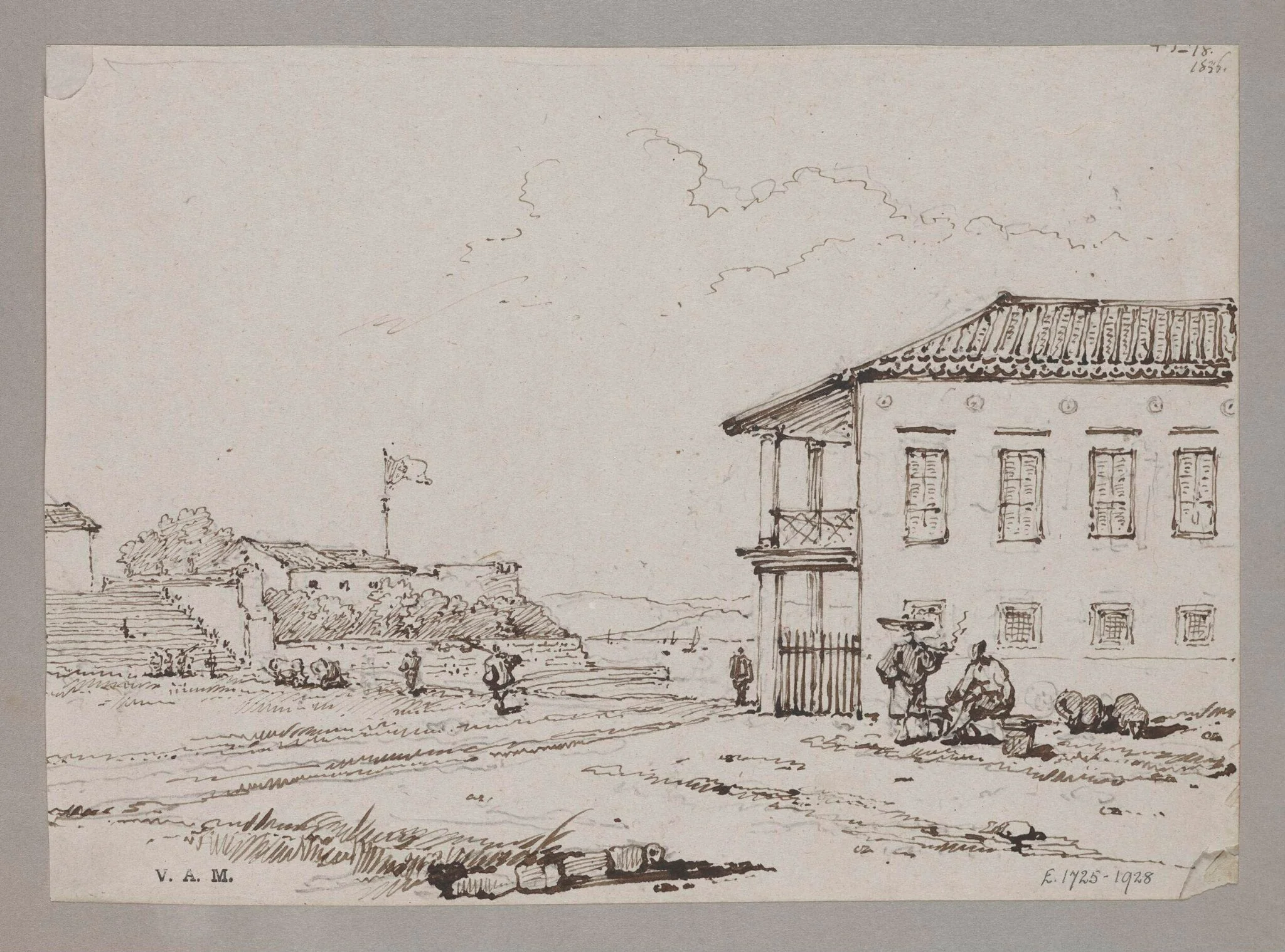Mr. Whiteman's house and Franciscan Fort, Macao, detail