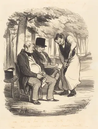 Est-il bon, au moins, votre vin!..., by Honoré Daumier, ink, 1848