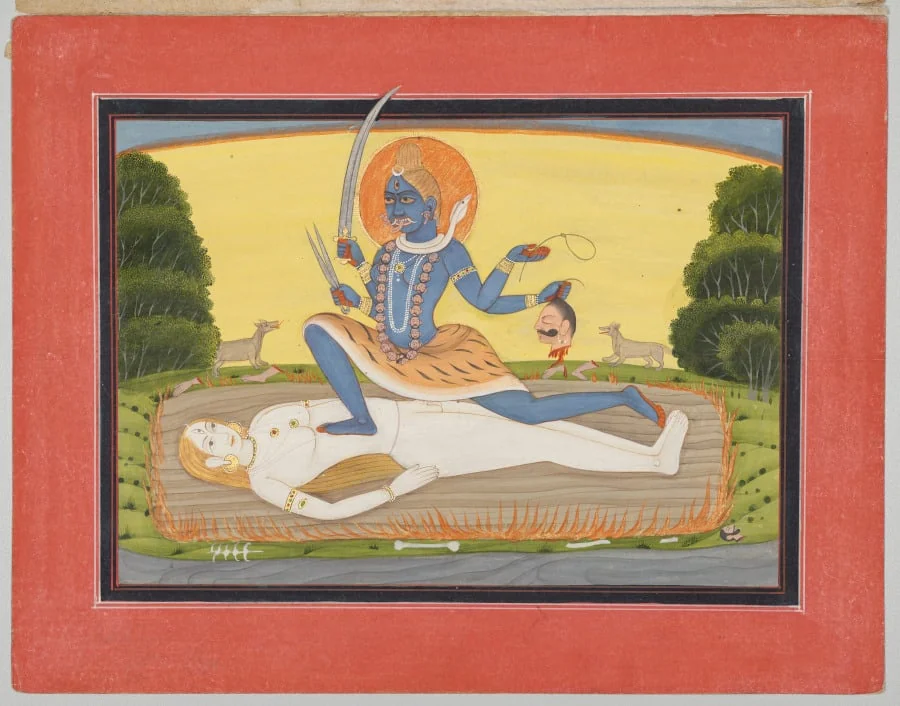 Tantric Devi on Shiva, from a Mandi Devi Series, detail