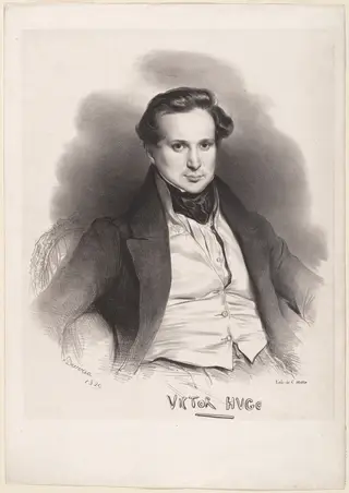 Victor Hugo, by Achille Devéria, ink, 1829