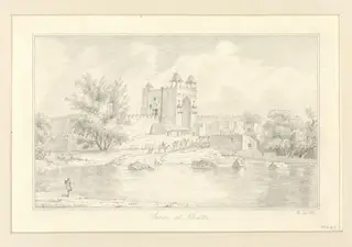 Serai at Chatta, by Robert Captain Smith, 1830