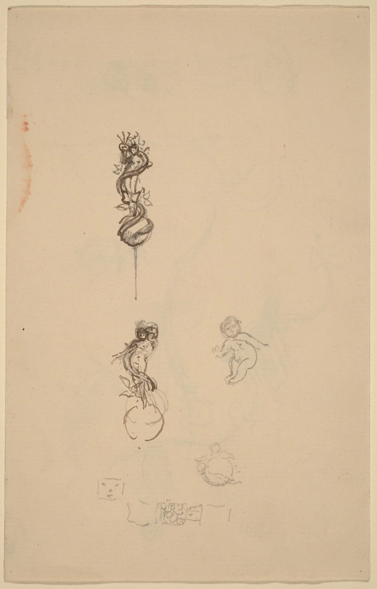 Studies for Jewelry Designs [recto], detail