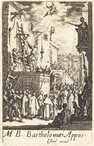 The Martyrdom of Saint Bartholomew, by Jacques Callot, ink, 1634