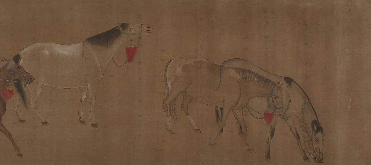 明 佚名 八駿圖 卷|Eight Horses, detail